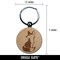 Curious Fox Sitting Looking Back Engraved Wood Round Keychain Tag Charm